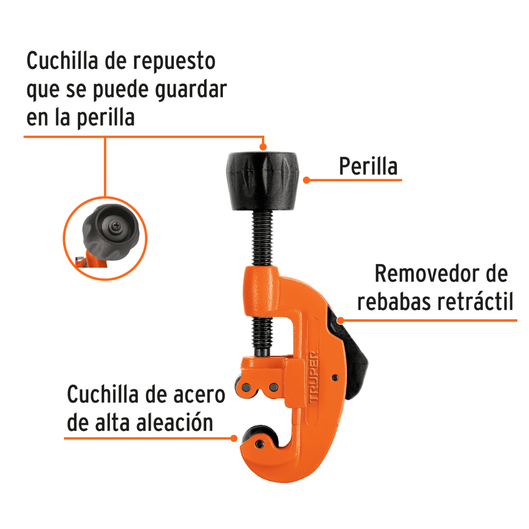CORTADOR DE TUBO 1/8" A 1-1/8" 12853 - TRUPER