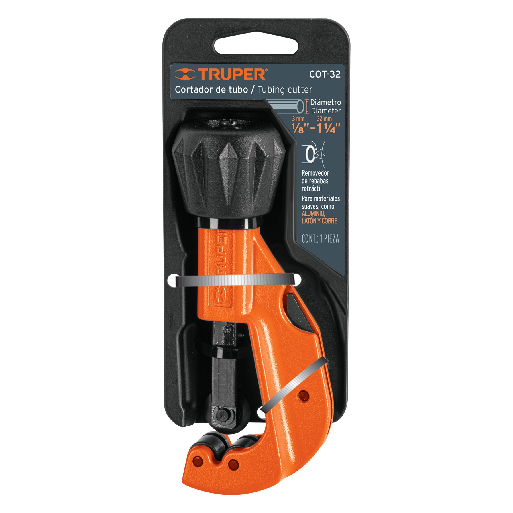 CORTADOR DE TUBO 1/8″ (3 MM) A 1 1/4″ (32 MM) 12856 – TRUPER