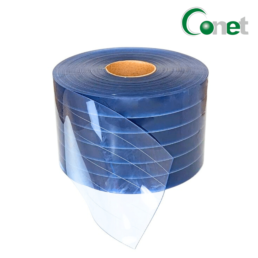 CORTINA DE LAMA DE PVC TRANSPARENTE REFORZADA CON NYLON 3MM X 30CM X 50MTS - CONET