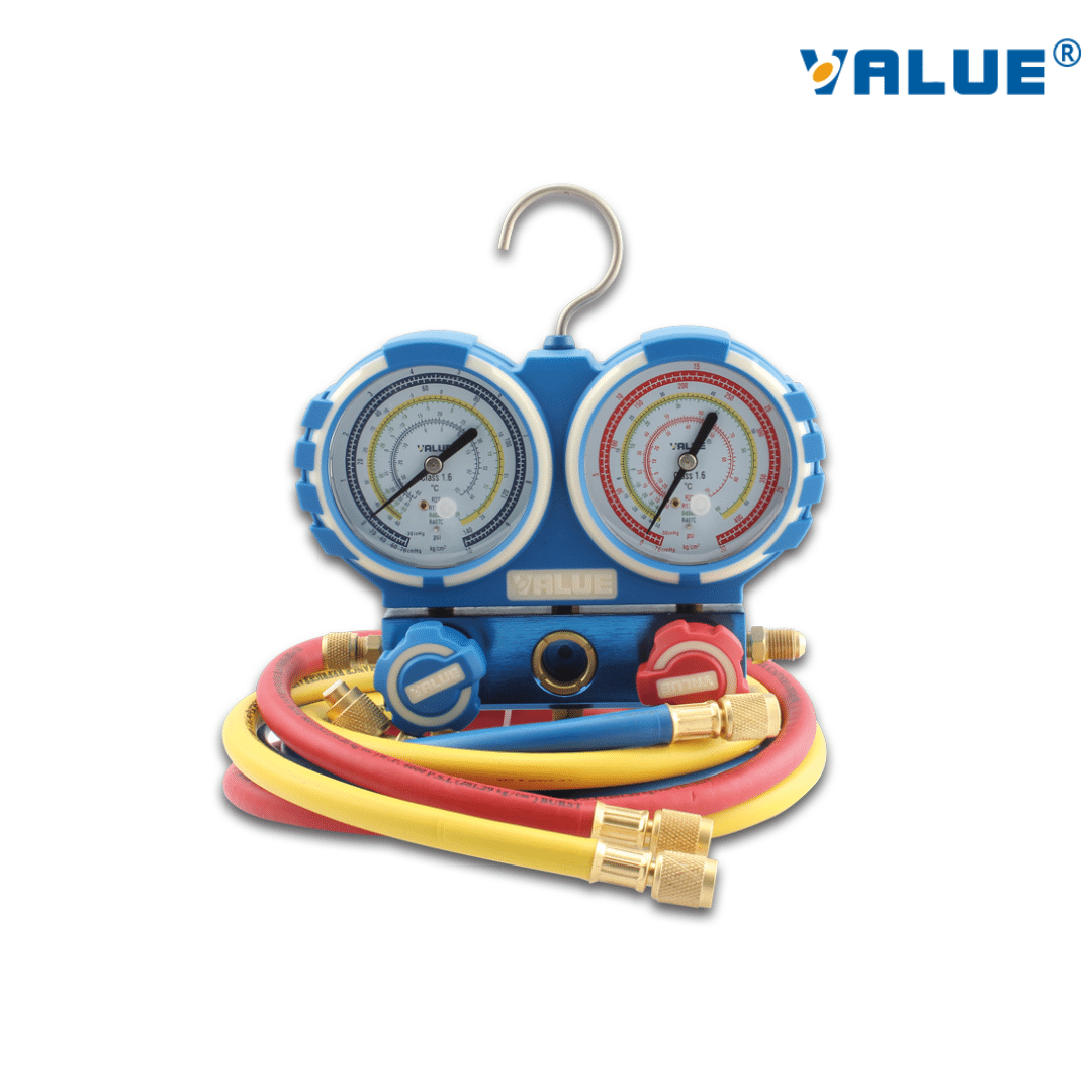 JUEGO DE MANÓMETRO ANALOGICO VMG-2-R22-02 (R404A/407C/R134A/R22) - VALUE