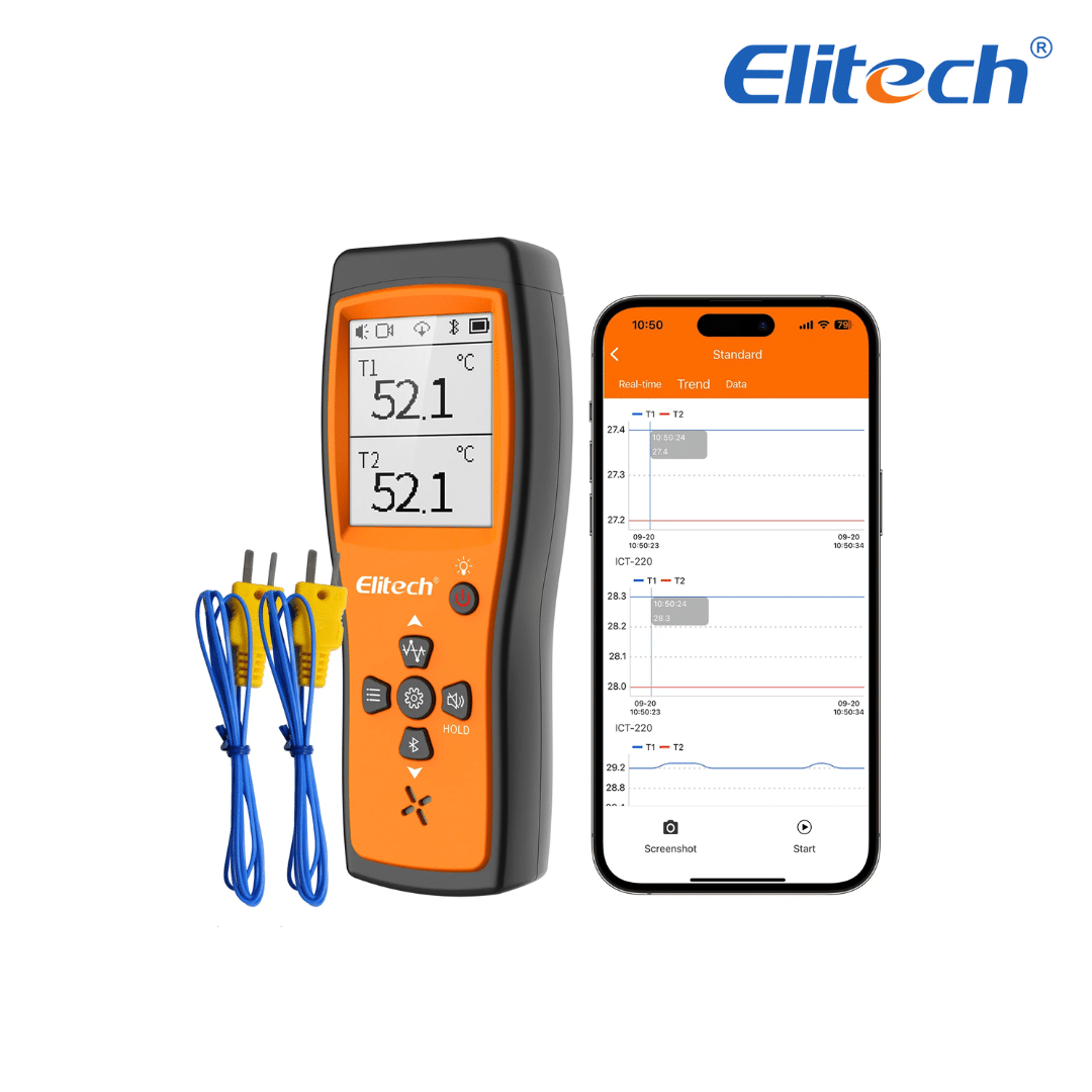 TERMOMETRO DIGITAL DUAL CON 2 SENSORES ICT-220 - ELITECH