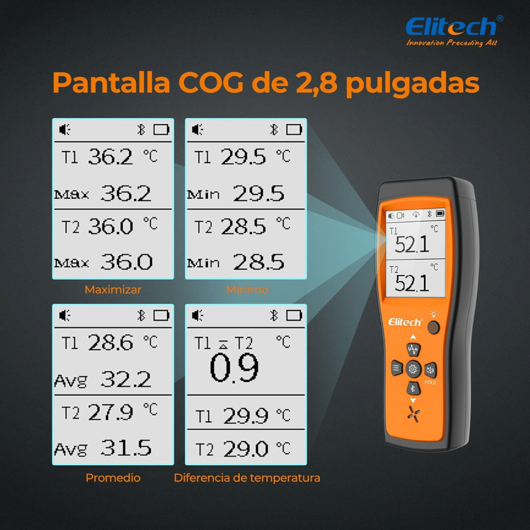 TERMOMETRO DIGITAL DUAL CON 2 SENSORES ICT-220 - ELITECH